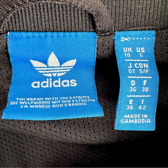 New Adidas Originals Black 3-Stripe Trefoil Track Jacket Zip Front Running Small - Picture 5 of 6